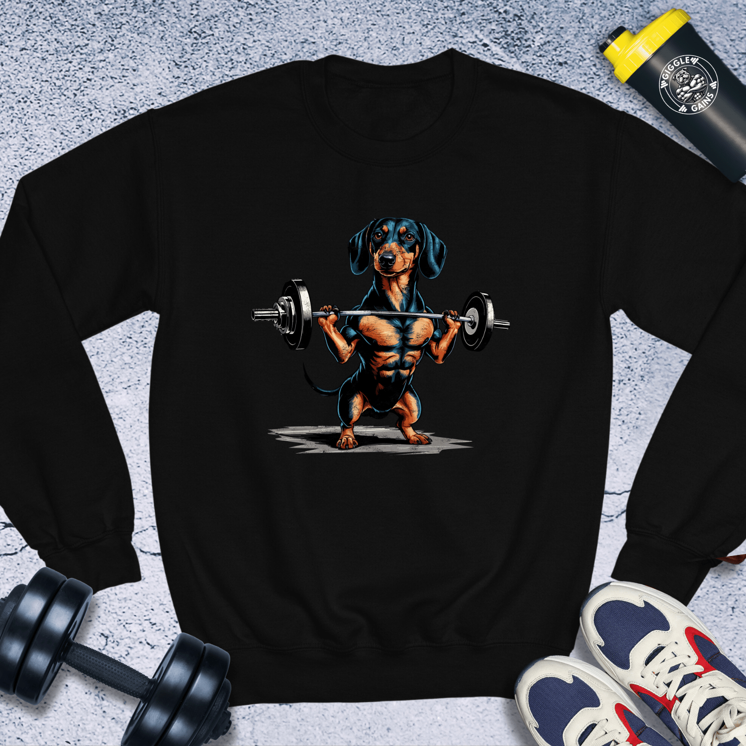 Sweatshirt Black / S Dachshund Weightlifting Crewneck