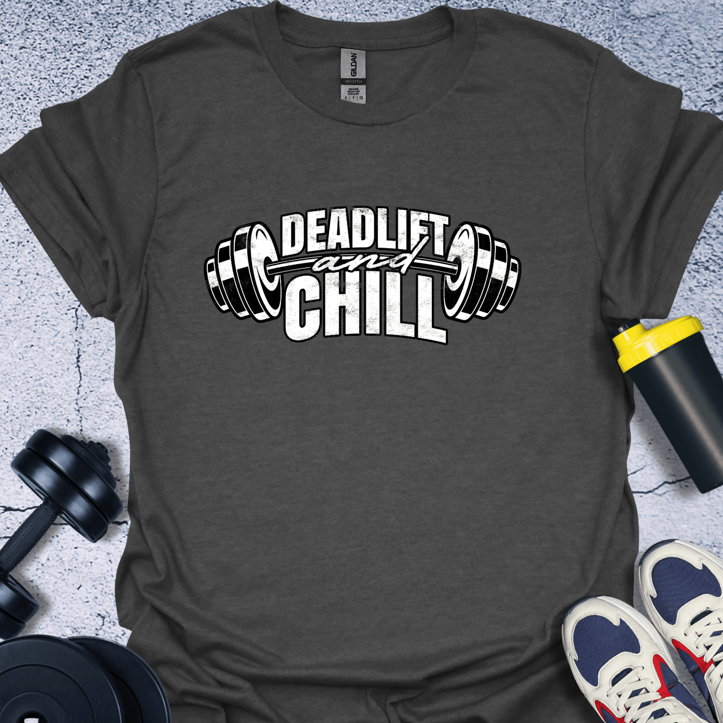 T-Shirt Dark Heather / S Deadlift And Chill T-Shirt