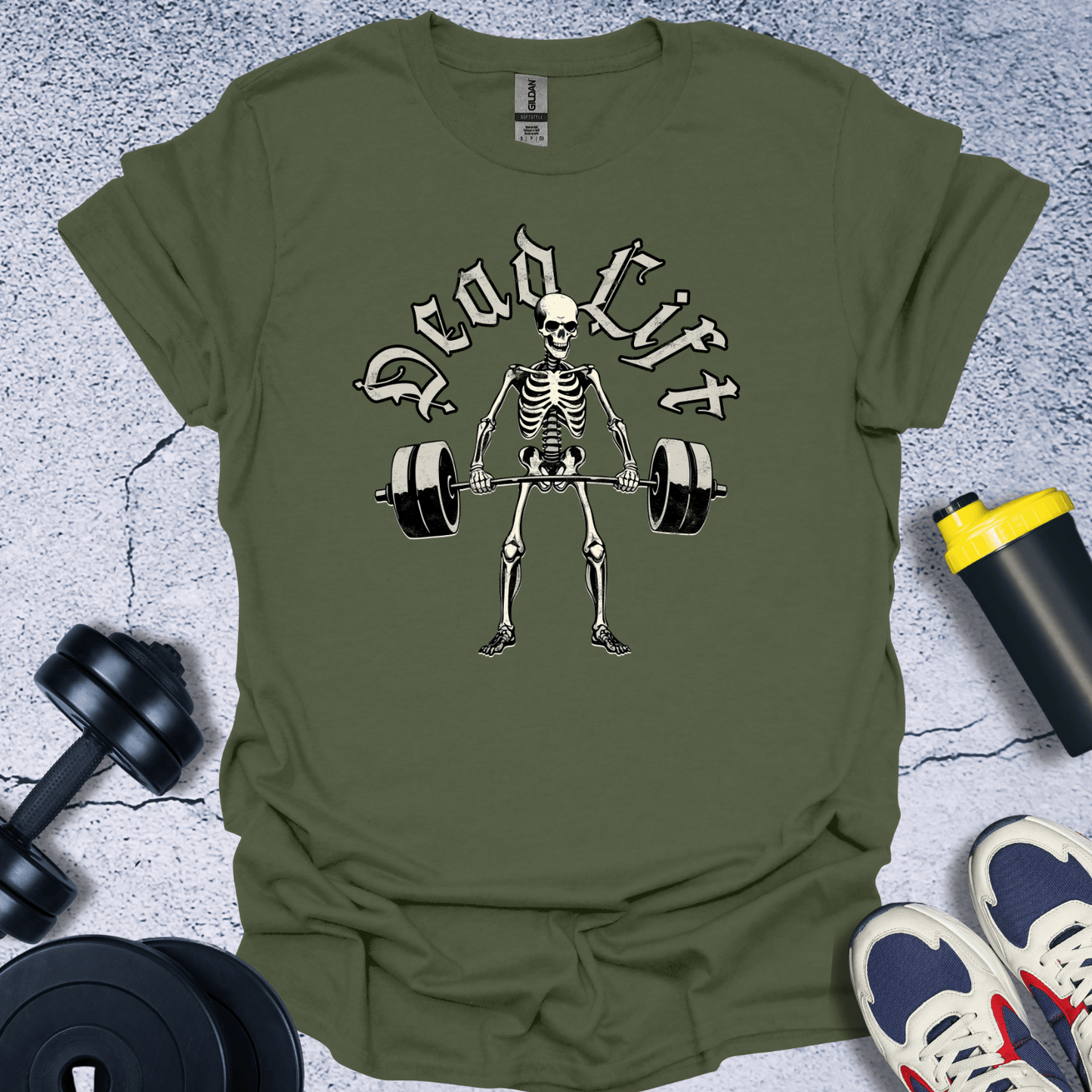 T-Shirt Military Green / S Deadlift Skeleton T-Shirt