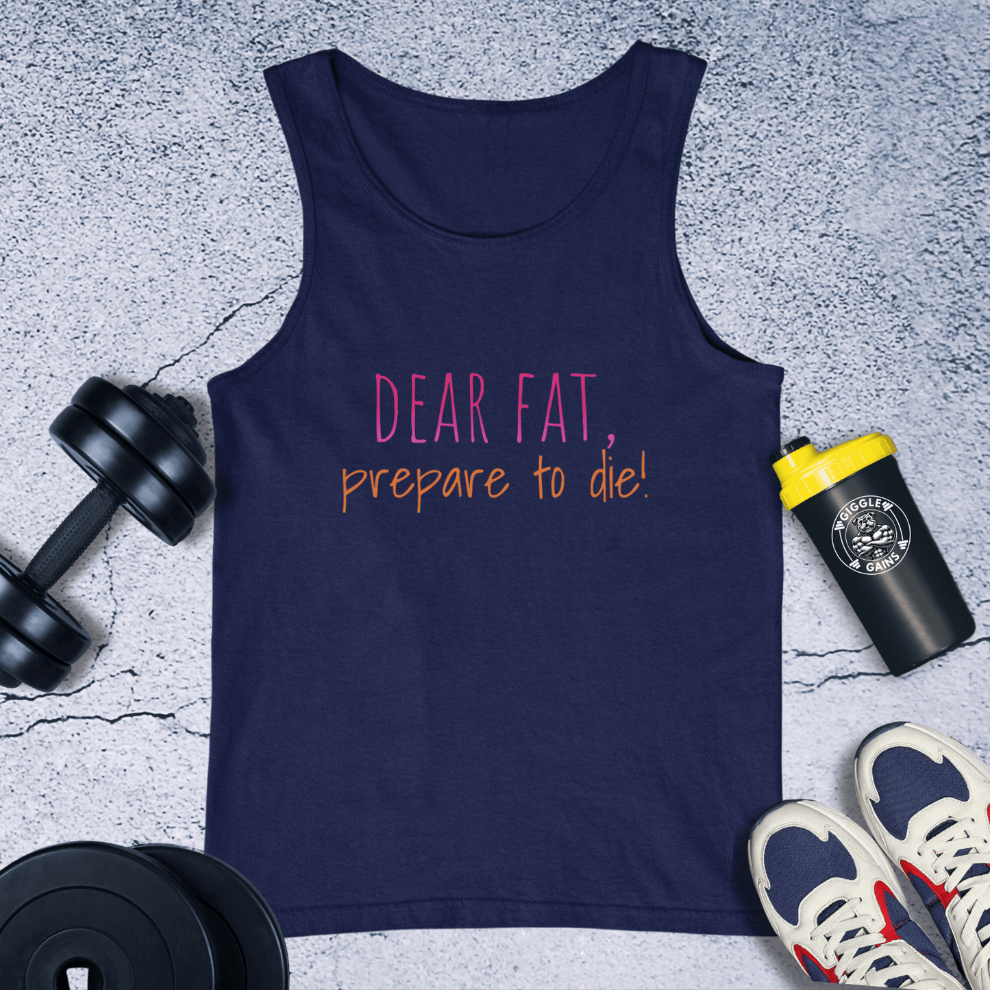 Tank Top Navy / XS Dear Fat, Prepare To Die Tank Top