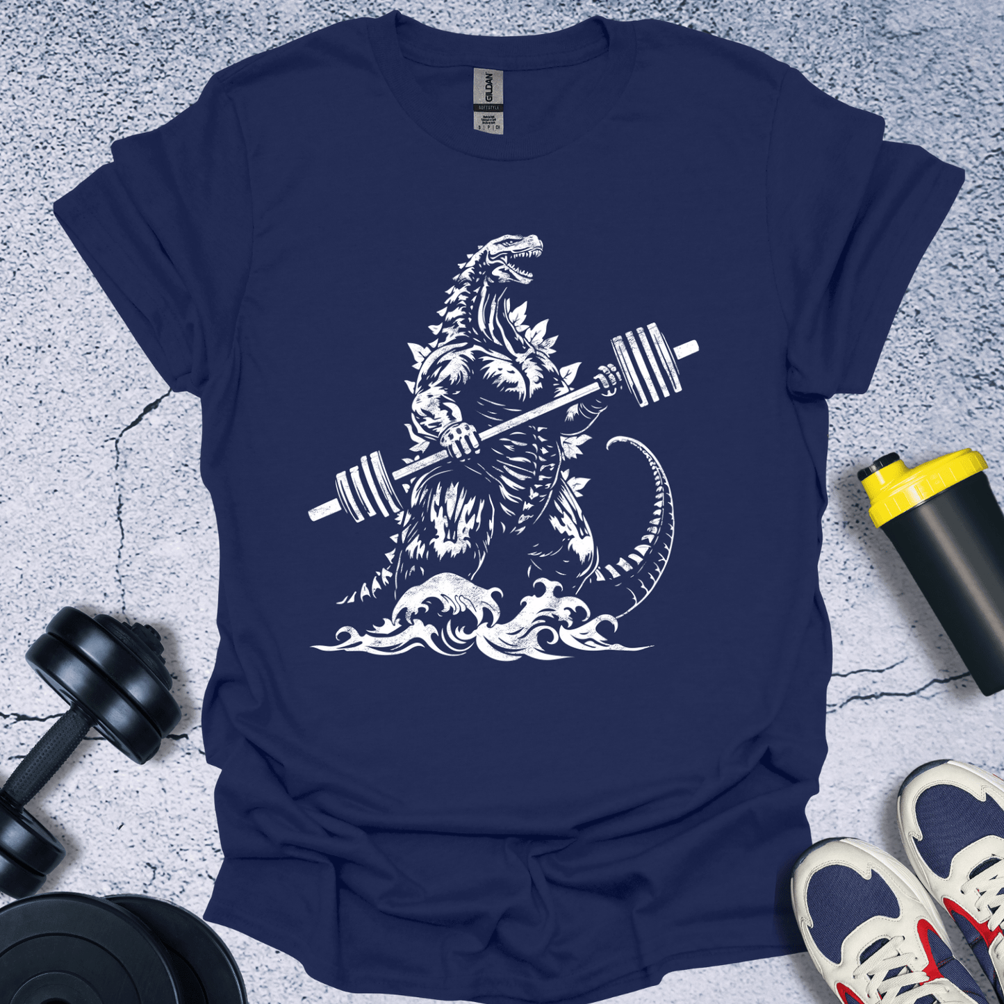 T-Shirt Navy / S Dinosaur Lifting T-Shirt