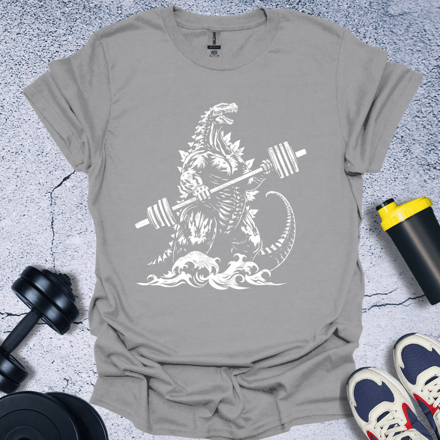 T-Shirt Sport Grey / S Dinosaur Lifting T-Shirt