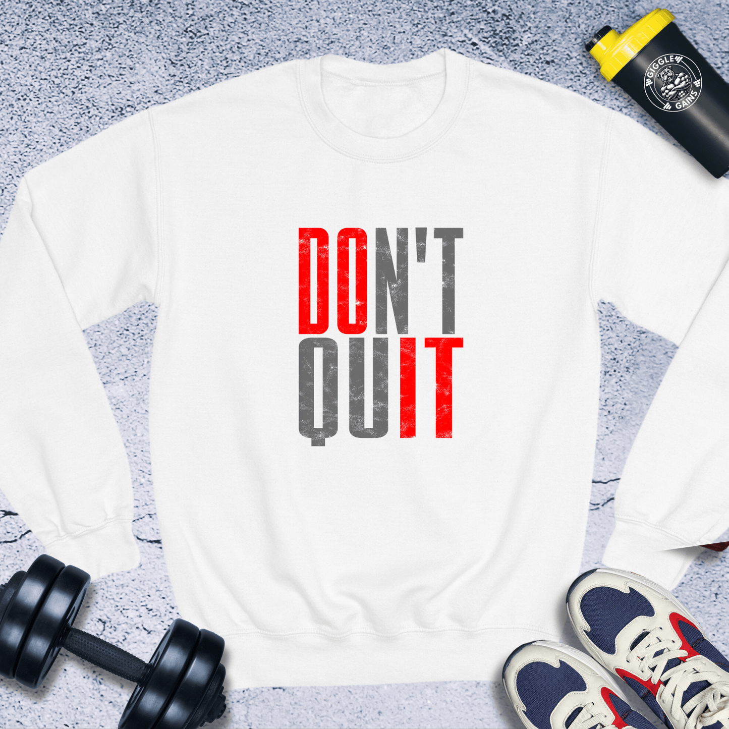 Sweatshirt White / S Do It Don't Quit Crewneck