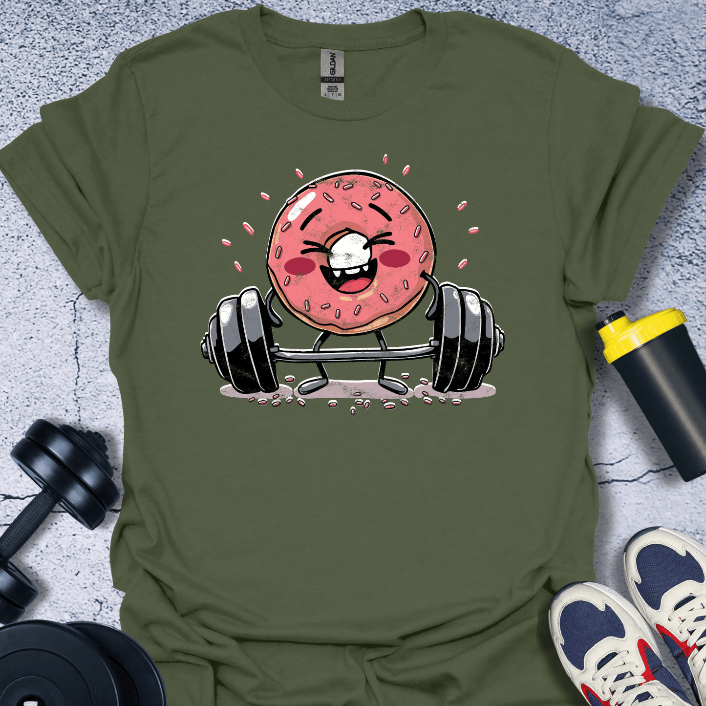 T-Shirt Military Green / S Donut Weigtlifting T-Shirt