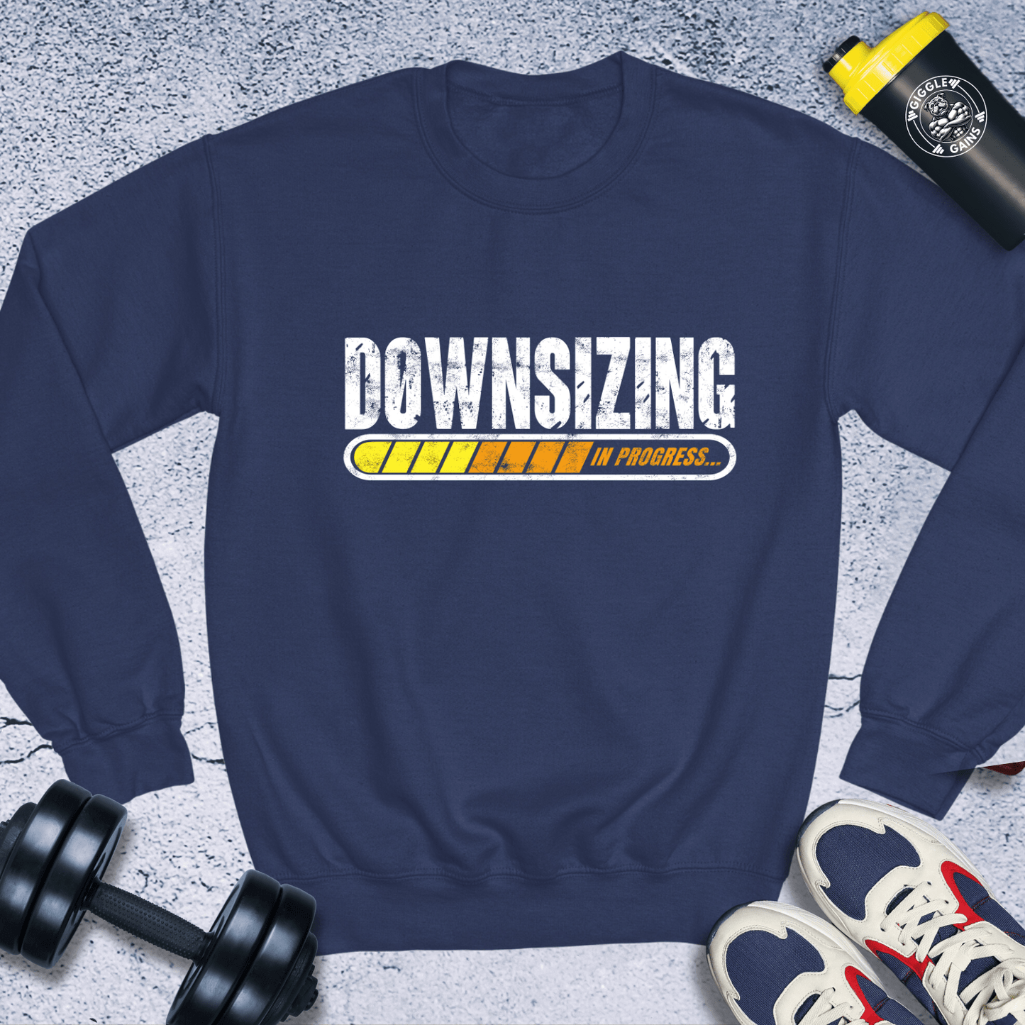 Sweatshirt Navy / S Downsizing In Progress Crewneck