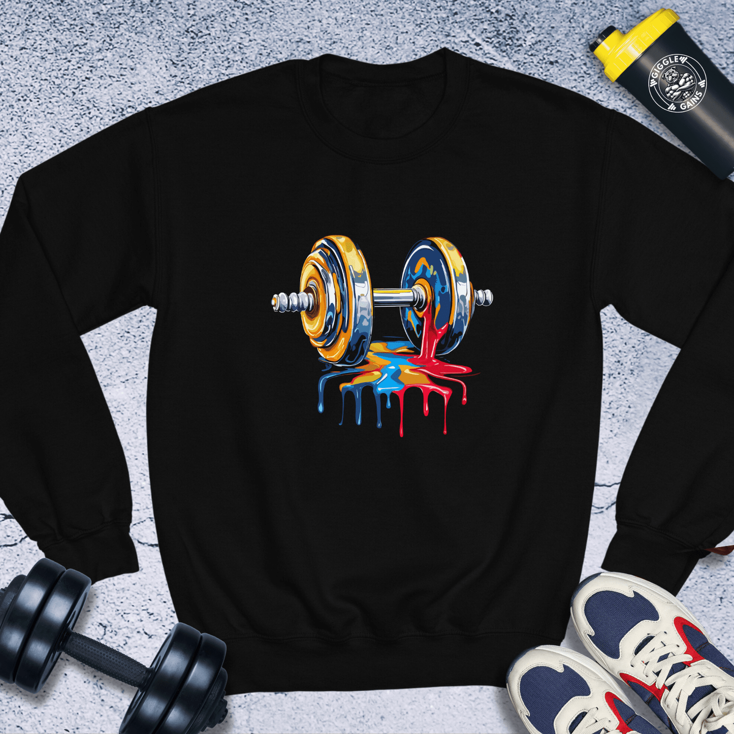 Sweatshirt Black / S Dumbbell In Painting Crewneck