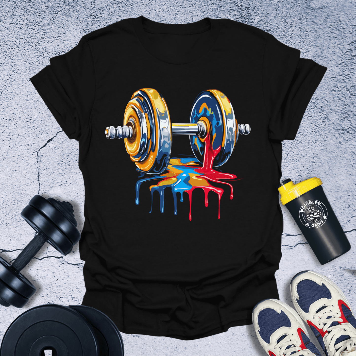 T-Shirt Black / S Dumbbell In Painting T-Shirt