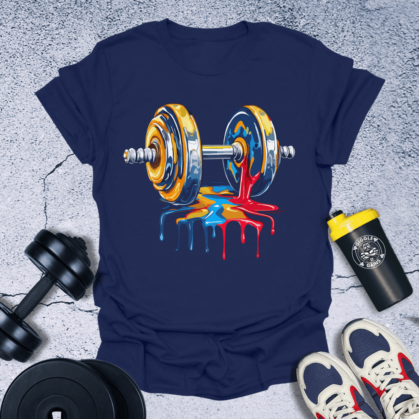 T-Shirt Navy / S Dumbbell In Painting T-Shirt