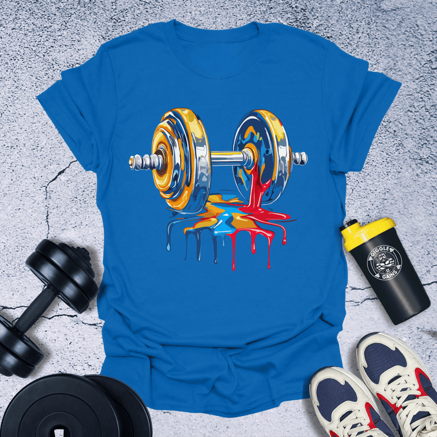 T-Shirt Royal / S Dumbbell In Painting T-Shirt