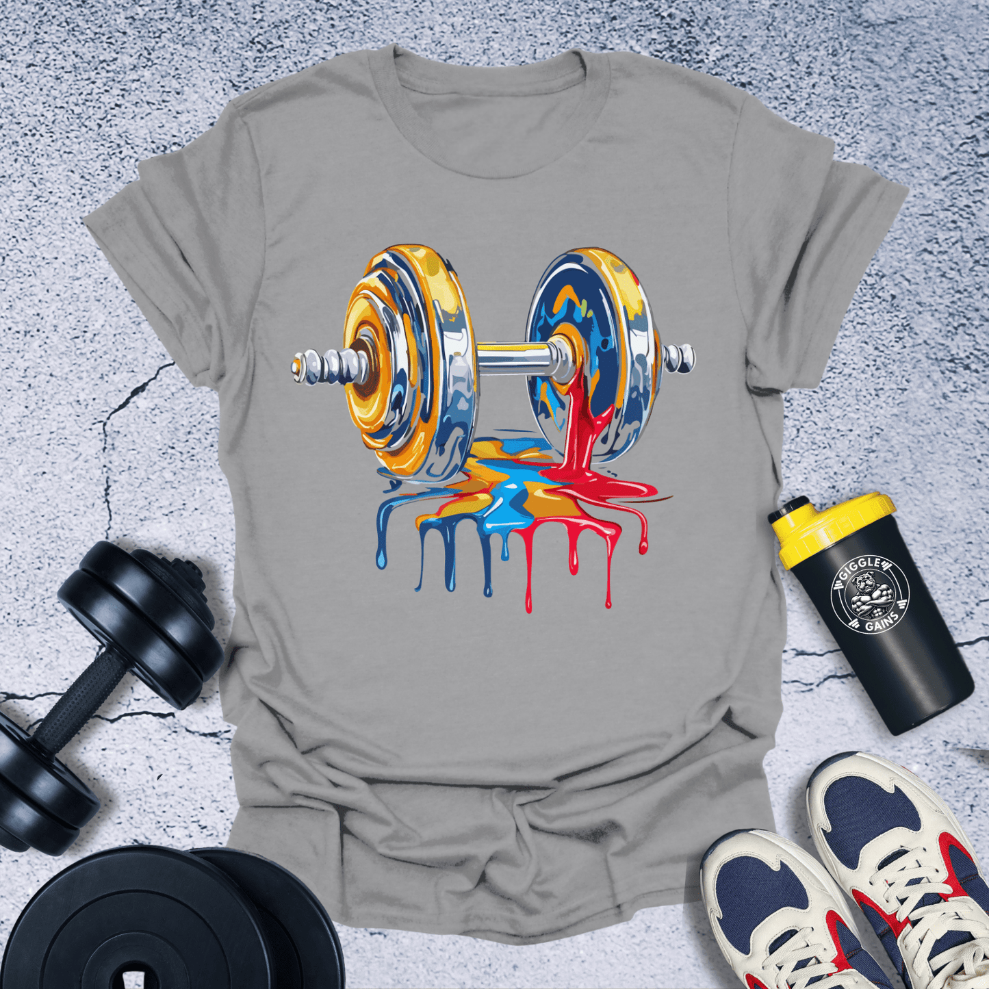 T-Shirt Sport Grey / S Dumbbell In Painting T-Shirt