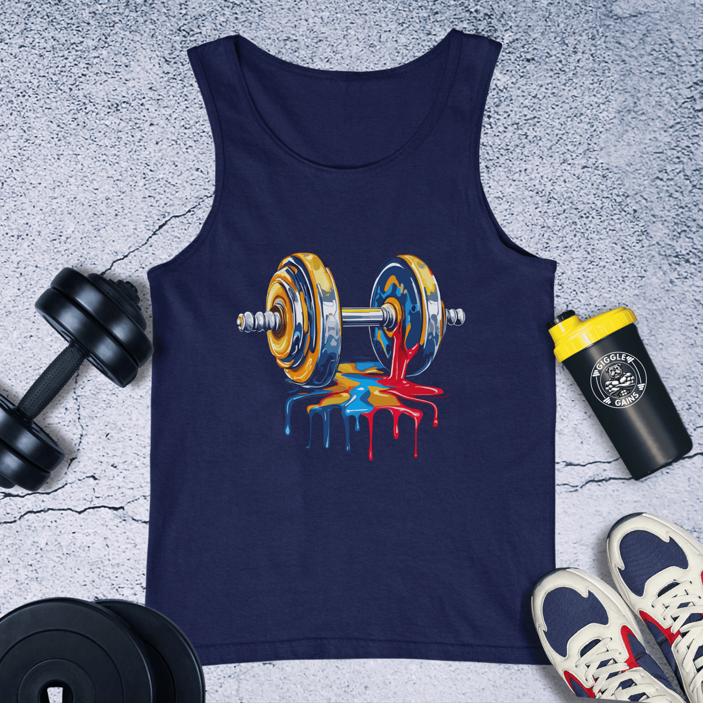 Tank Top Navy / XS Dumbbell In Painting Tank Top