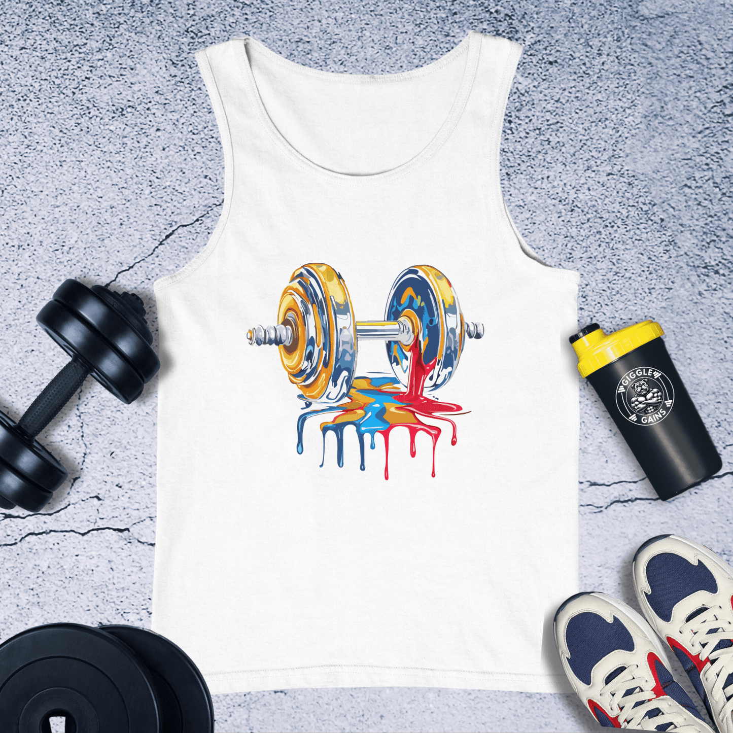 Tank Top White / XS Dumbbell In Painting Tank Top