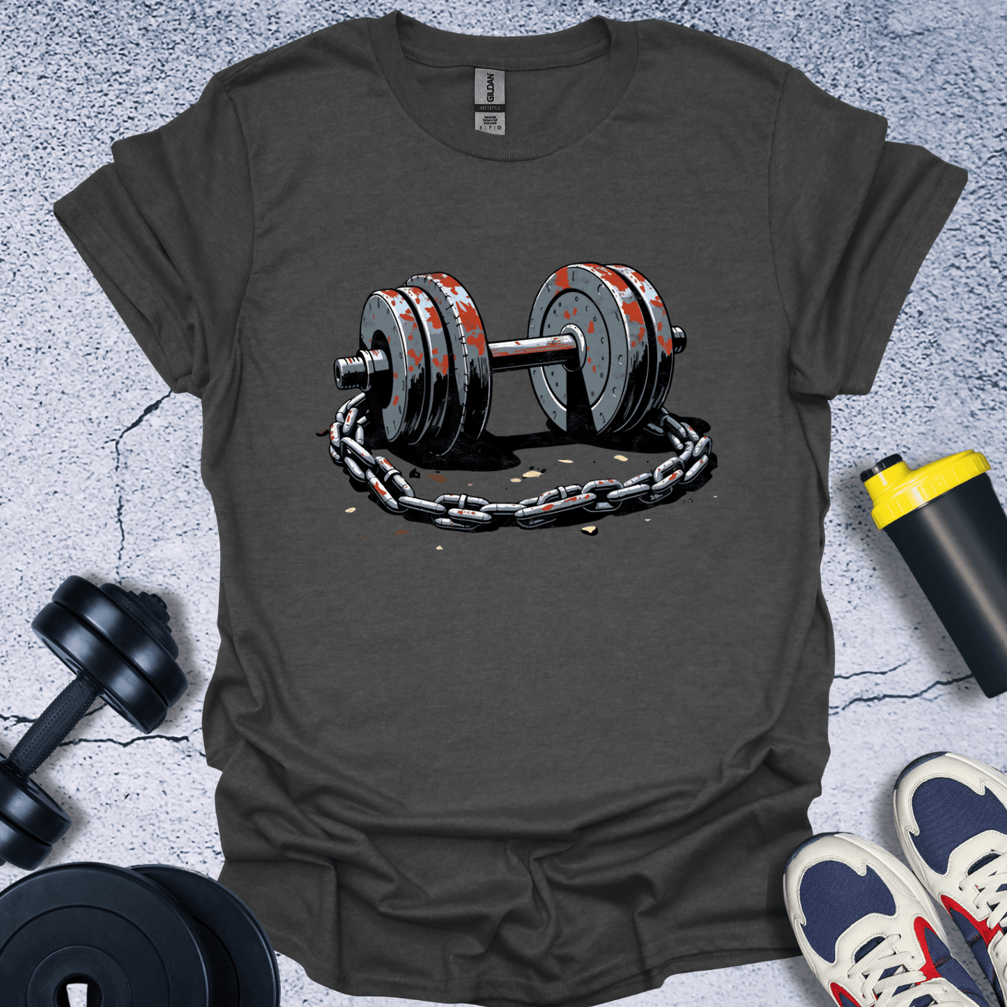 T-Shirt Dark Heather / S Dumbbell With Chain T-Shirt