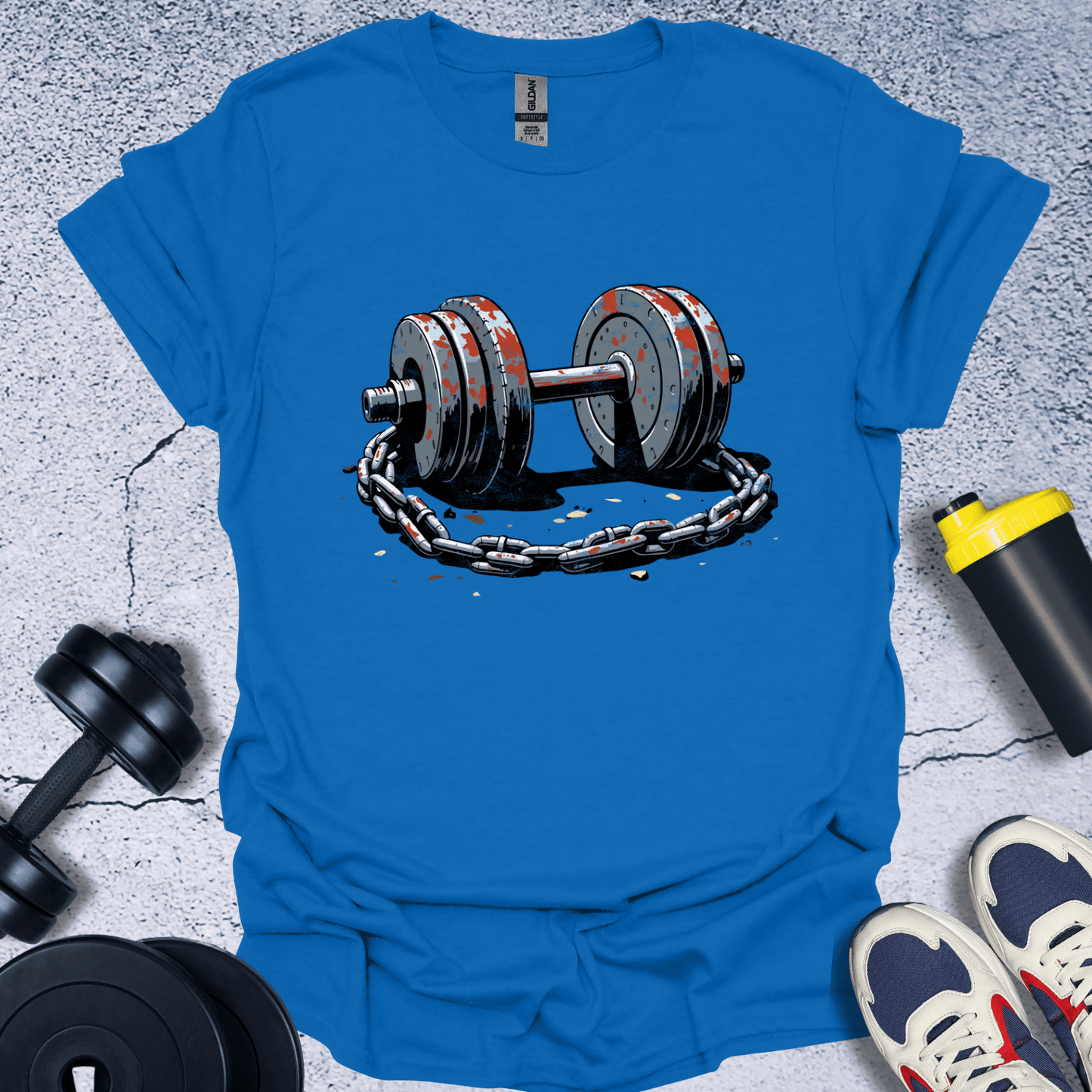 T-Shirt Royal / S Dumbbell With Chain T-Shirt