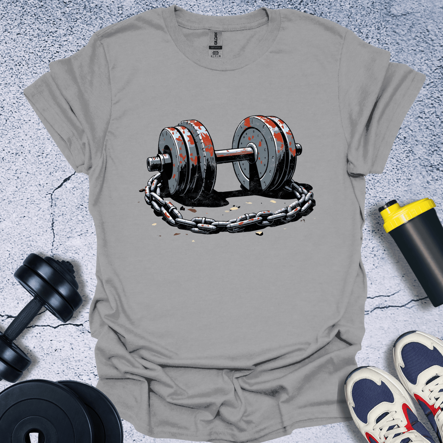 T-Shirt Sport Grey / S Dumbbell With Chain T-Shirt