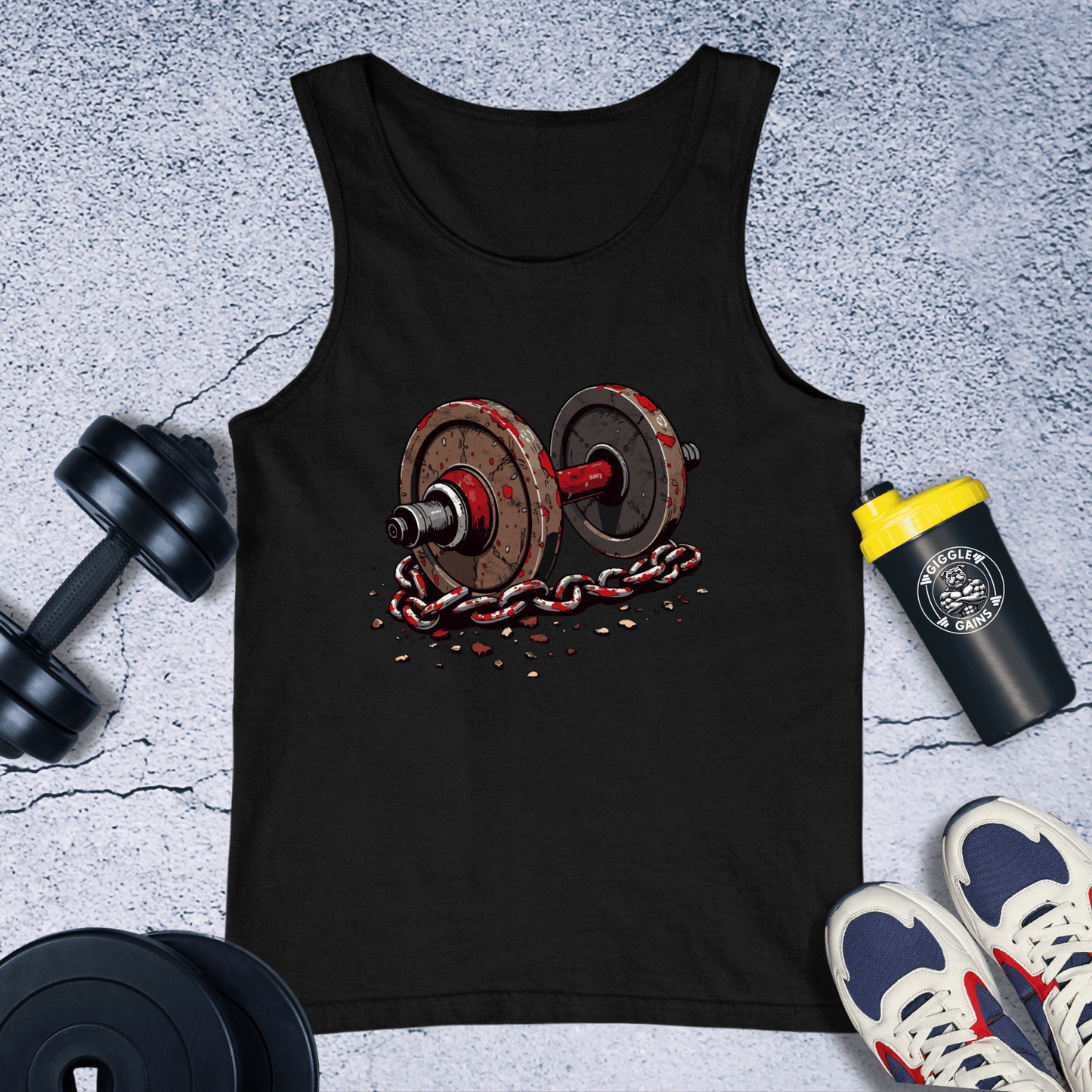 Tank Top Black / XS Dumbbell With Chain Tank Top