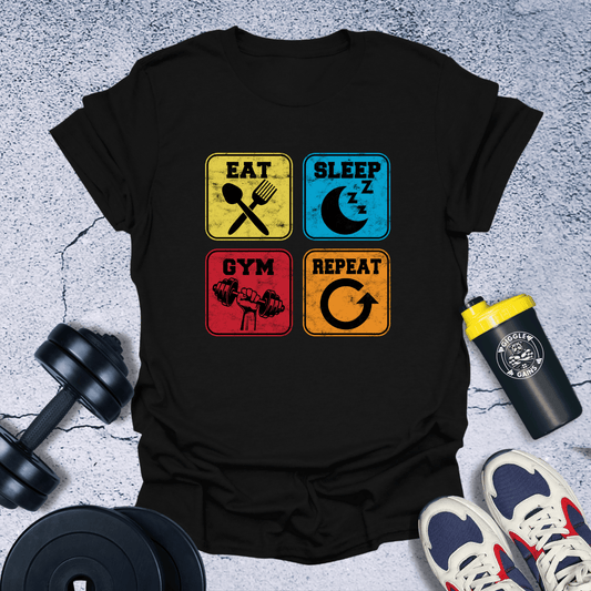 T-Shirt Black / S Eat, Sleep, Gym, Repeat T-Shirt