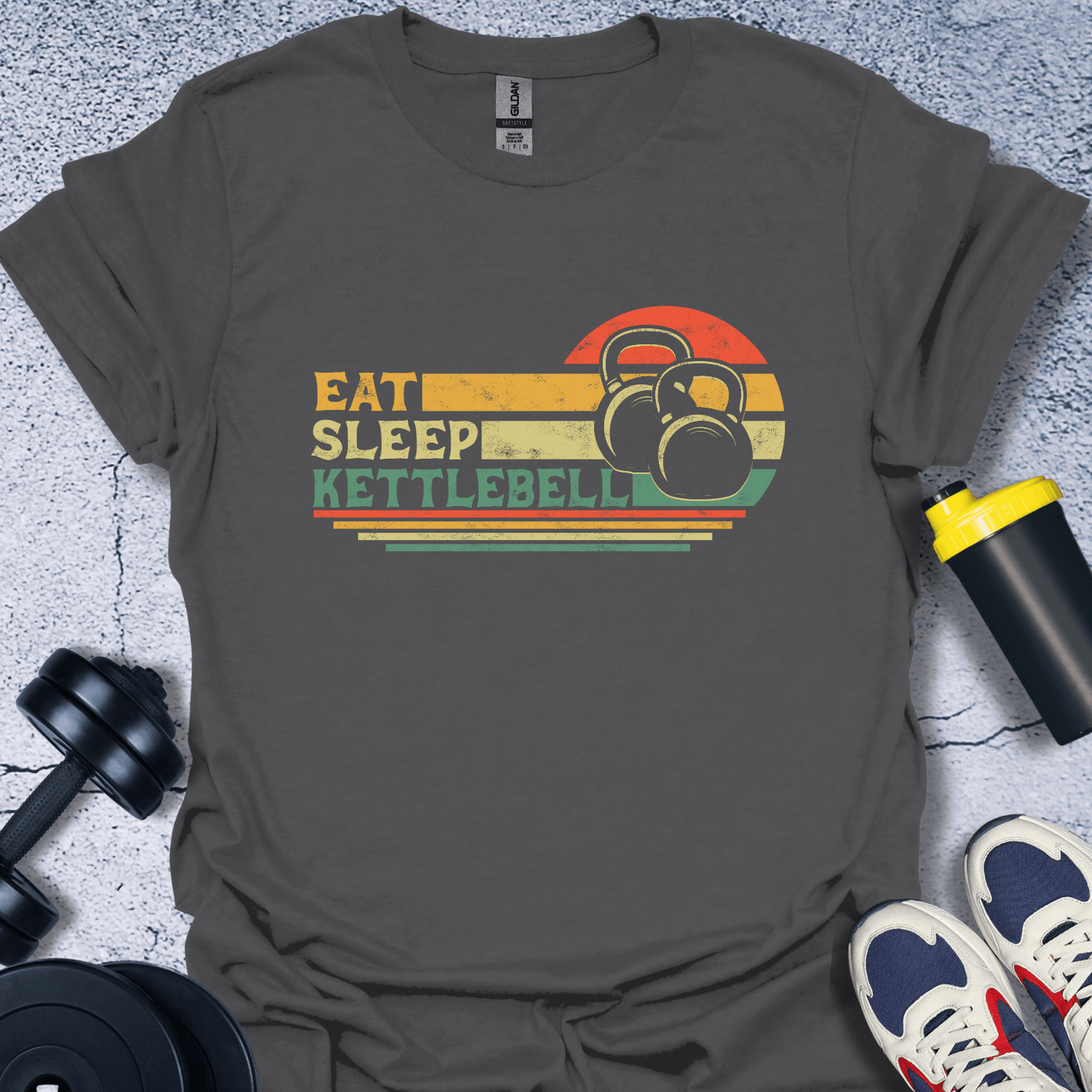 T-Shirt Charcoal / S Eat Sleep Kettlebell T-Shirt