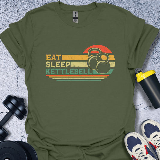 T-Shirt Military Green / S Eat Sleep Kettlebell T-Shirt