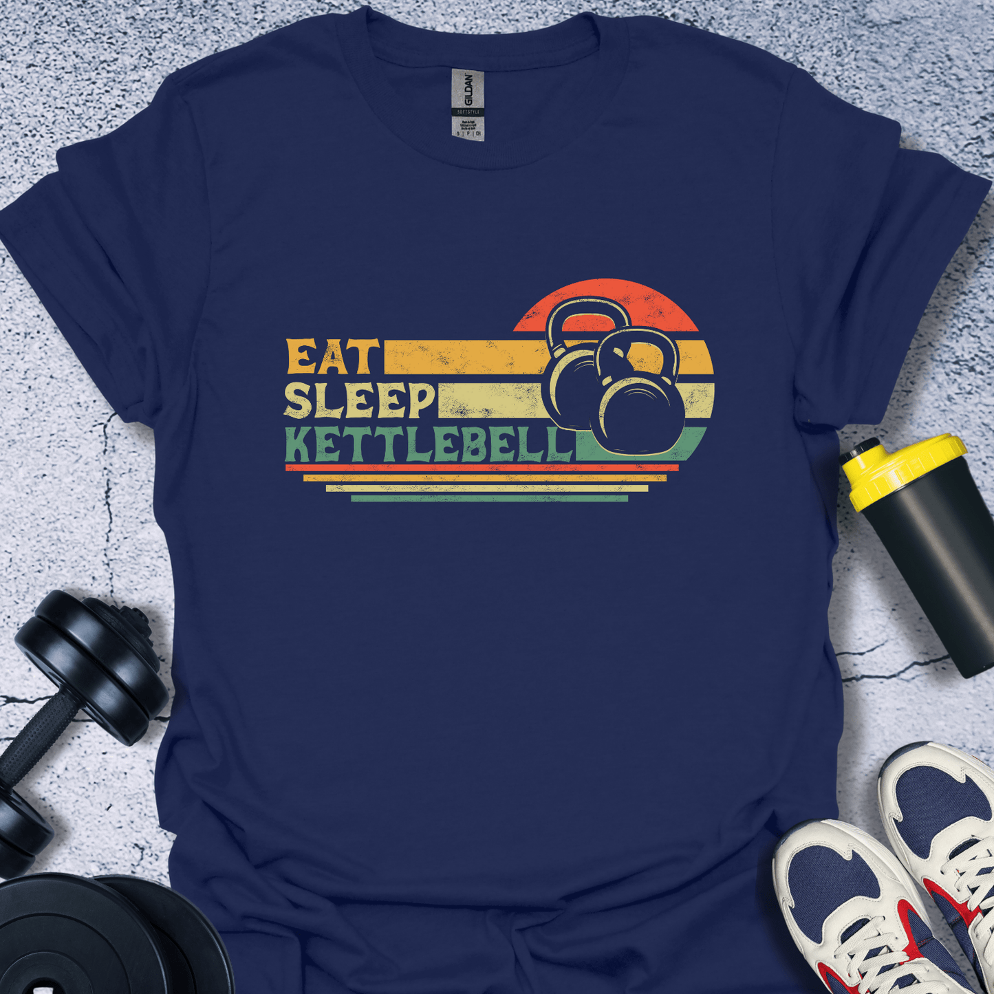 T-Shirt Navy / S Eat Sleep Kettlebell T-Shirt