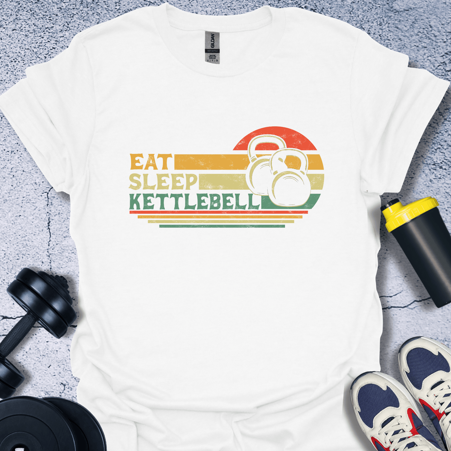 T-Shirt White / S Eat Sleep Kettlebell T-Shirt