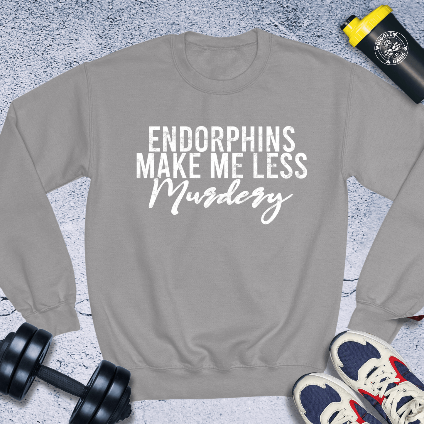 Sweatshirt Sport Grey / S Endorphins Make Me Less Murdery Crewneck