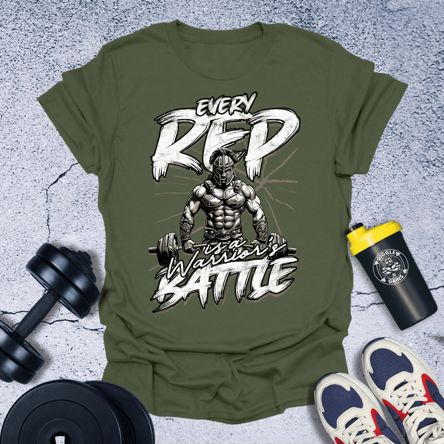 T-Shirt Military Green / S Every Rep Is A Warrior's Battle T-Shirt