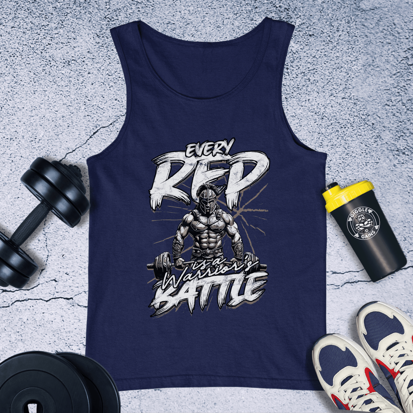 Tank Top Navy / XS Every Rep Is A Warrior's Battle Tank Top