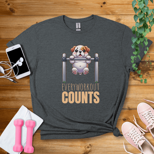 T-Shirt Dark Heather / S Every Workout Counts T-Shirt