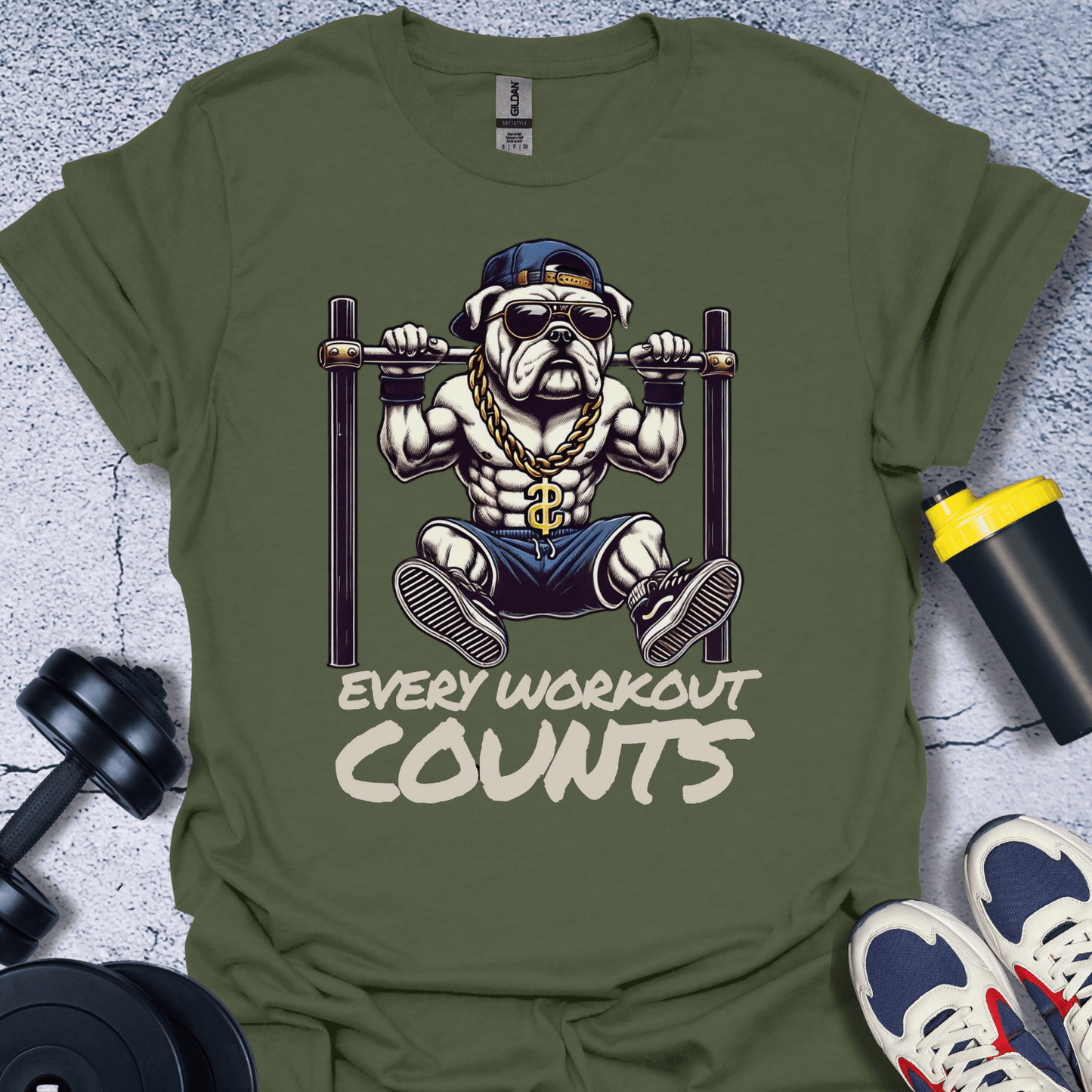 T-Shirt Military Green / S Every Workout Counts T-Shirt