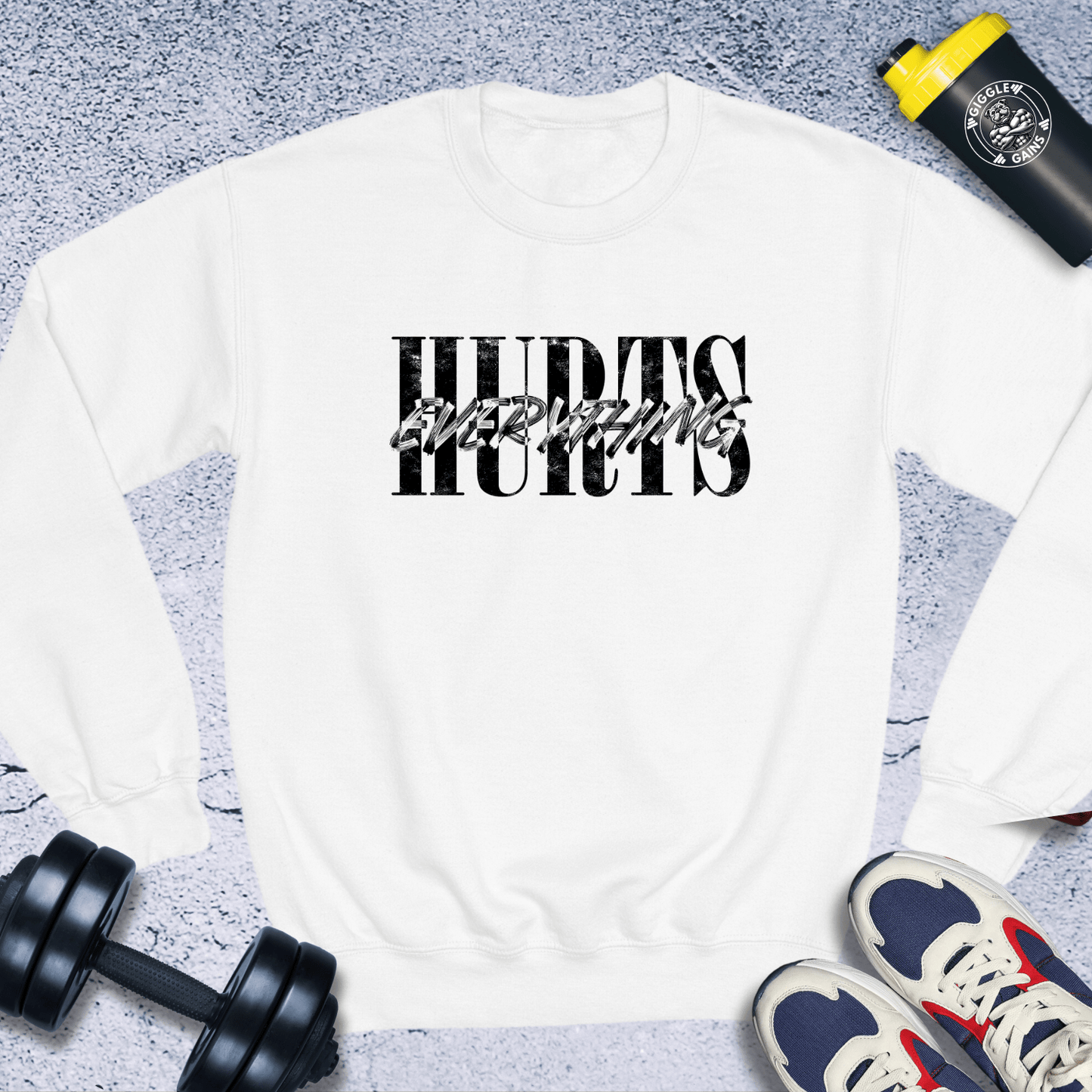 Sweatshirt White / S Everything Hurts Crewneck