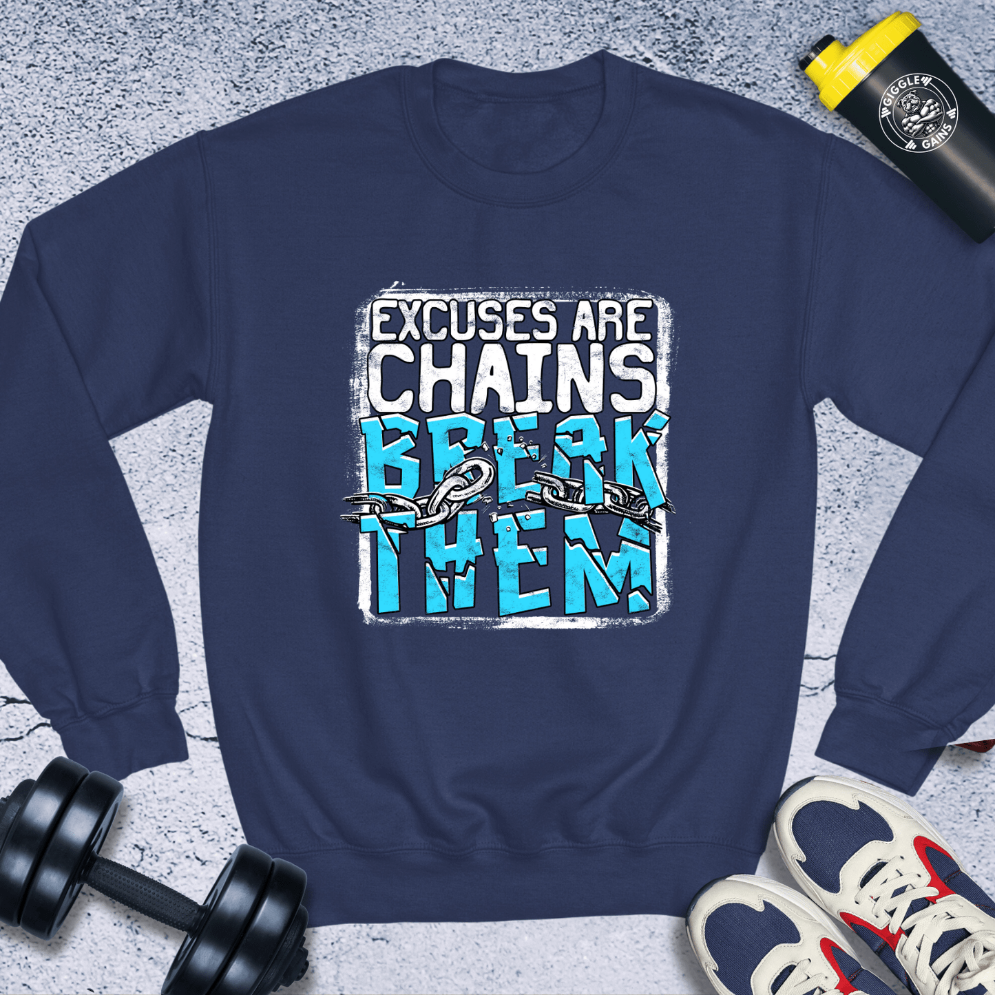 Sweatshirt Navy / S Excuses Are Chains Crewneck