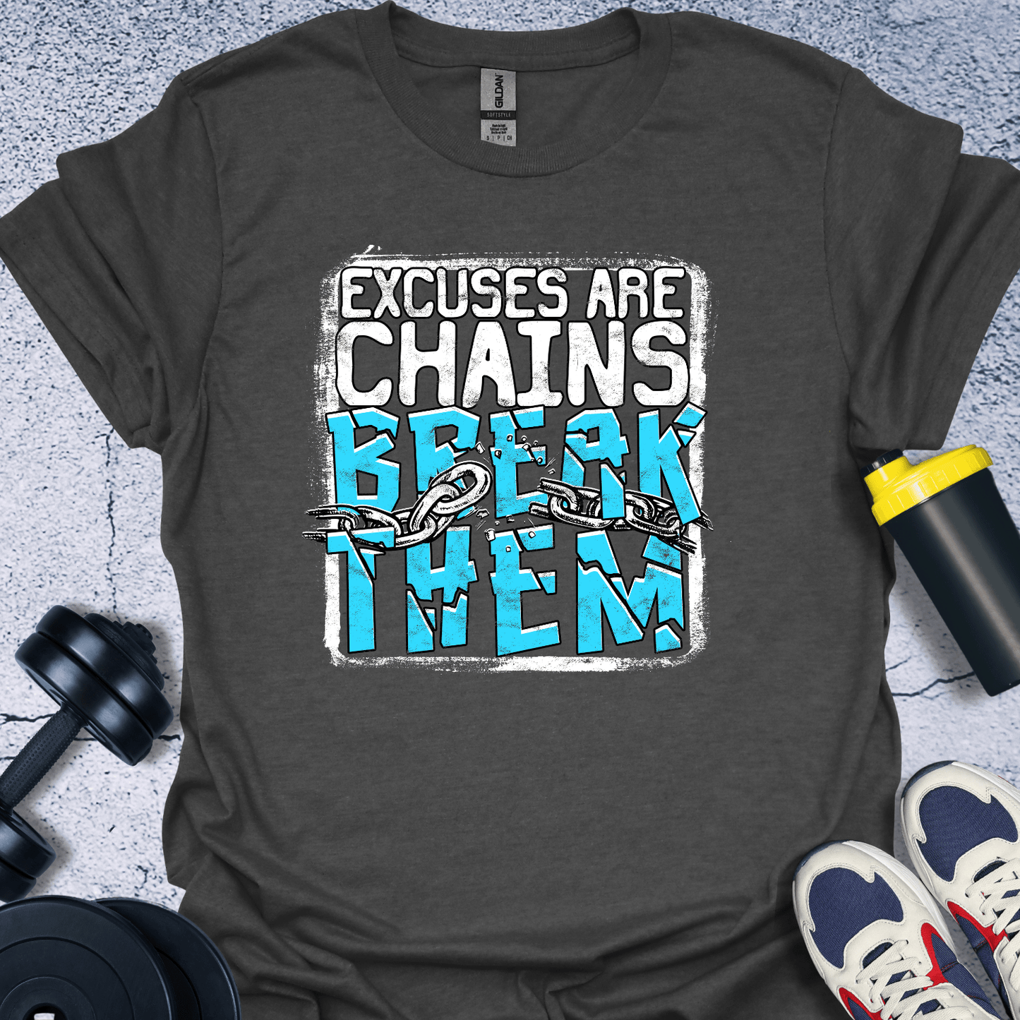 T-Shirt Dark Heather / S Excuses Are Chains T-Shirt