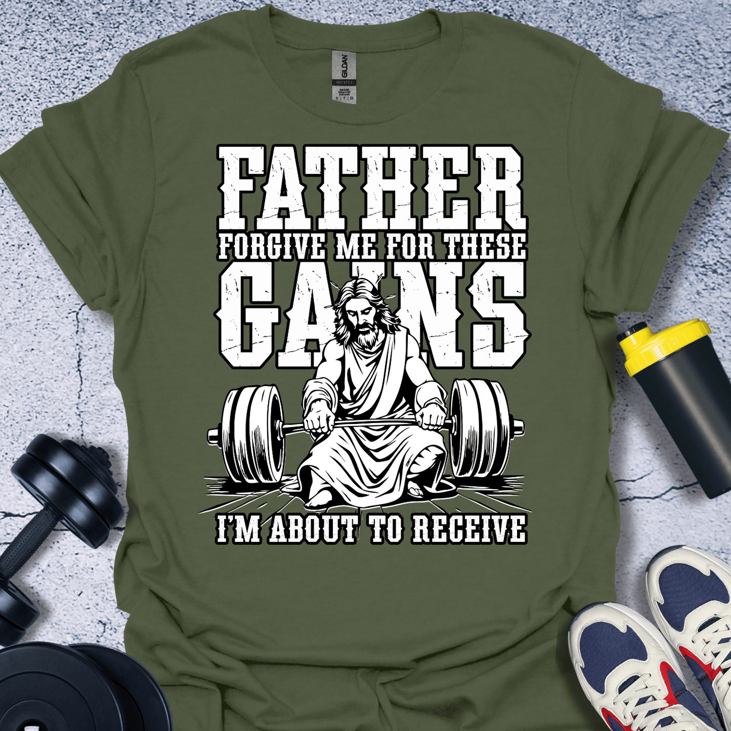 T-Shirt Military Green / S Father forgive Me T-Shirt