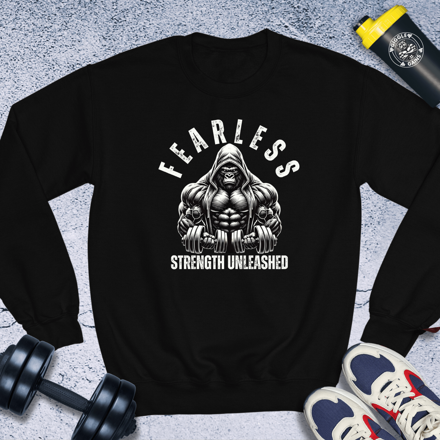 Sweatshirt Black / S Fearless Strength Unleashed Crewneck