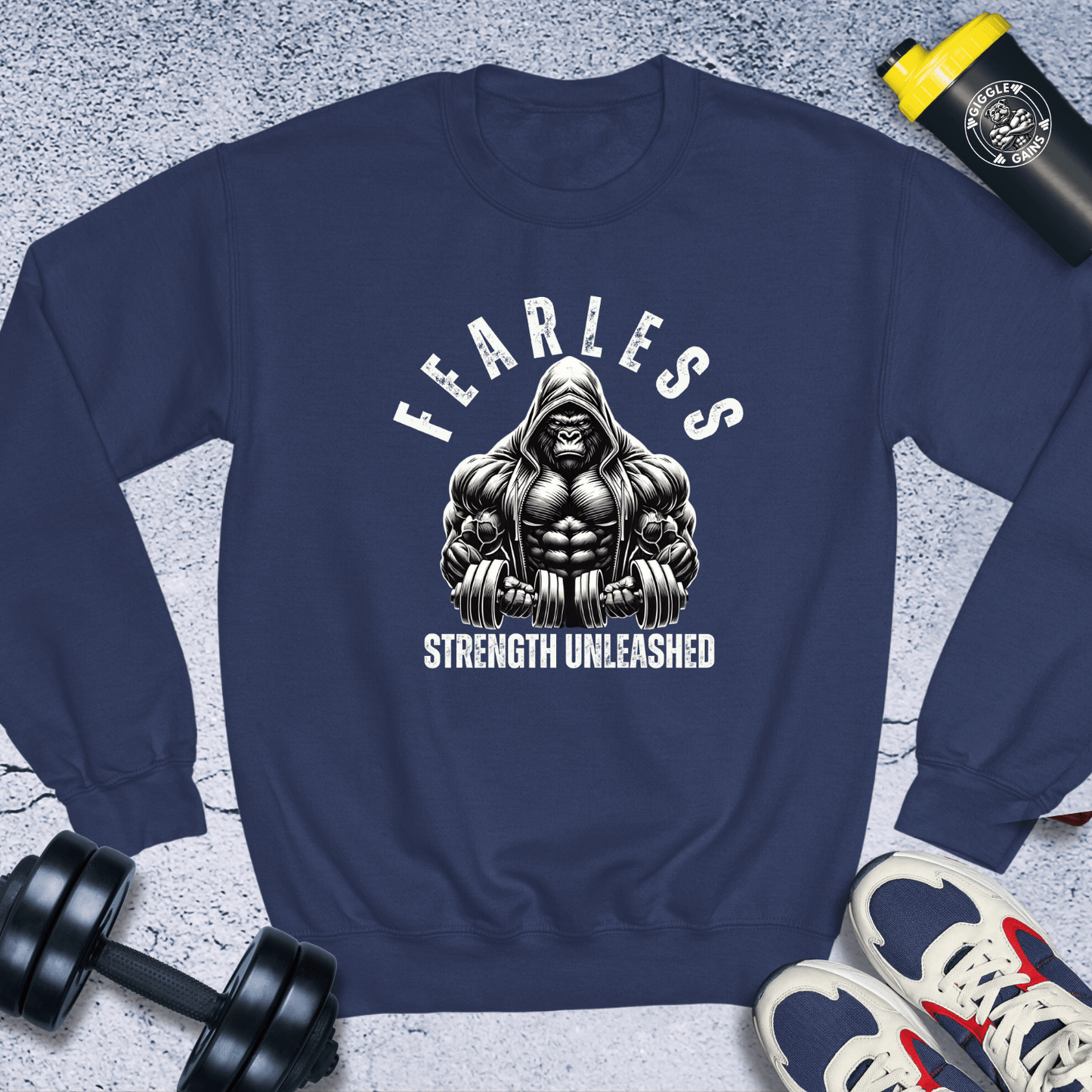 Sweatshirt Navy / S Fearless Strength Unleashed Crewneck