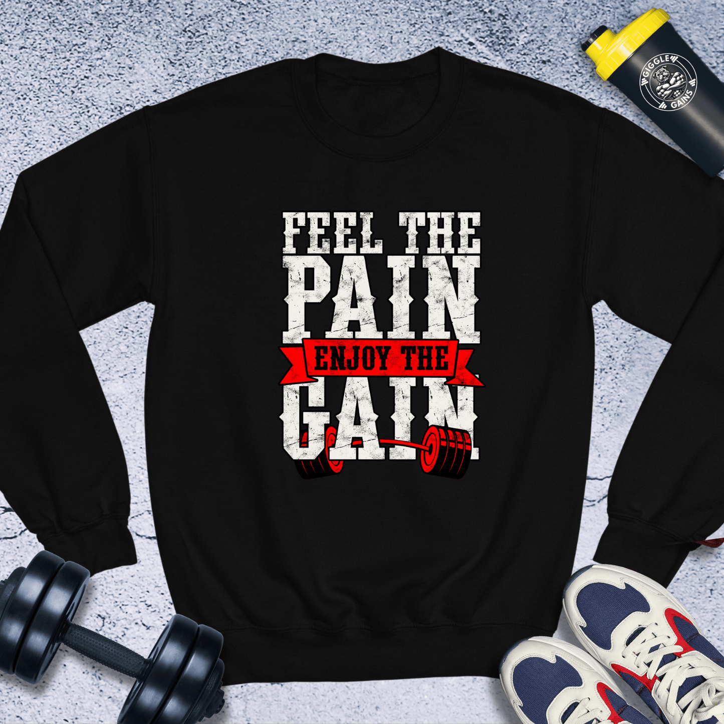 Sweatshirt Black / S Feel The Pain Crewneck