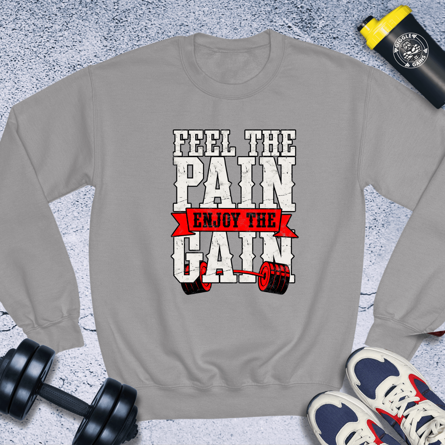 Sweatshirt Sport Grey / S Feel The Pain Crewneck