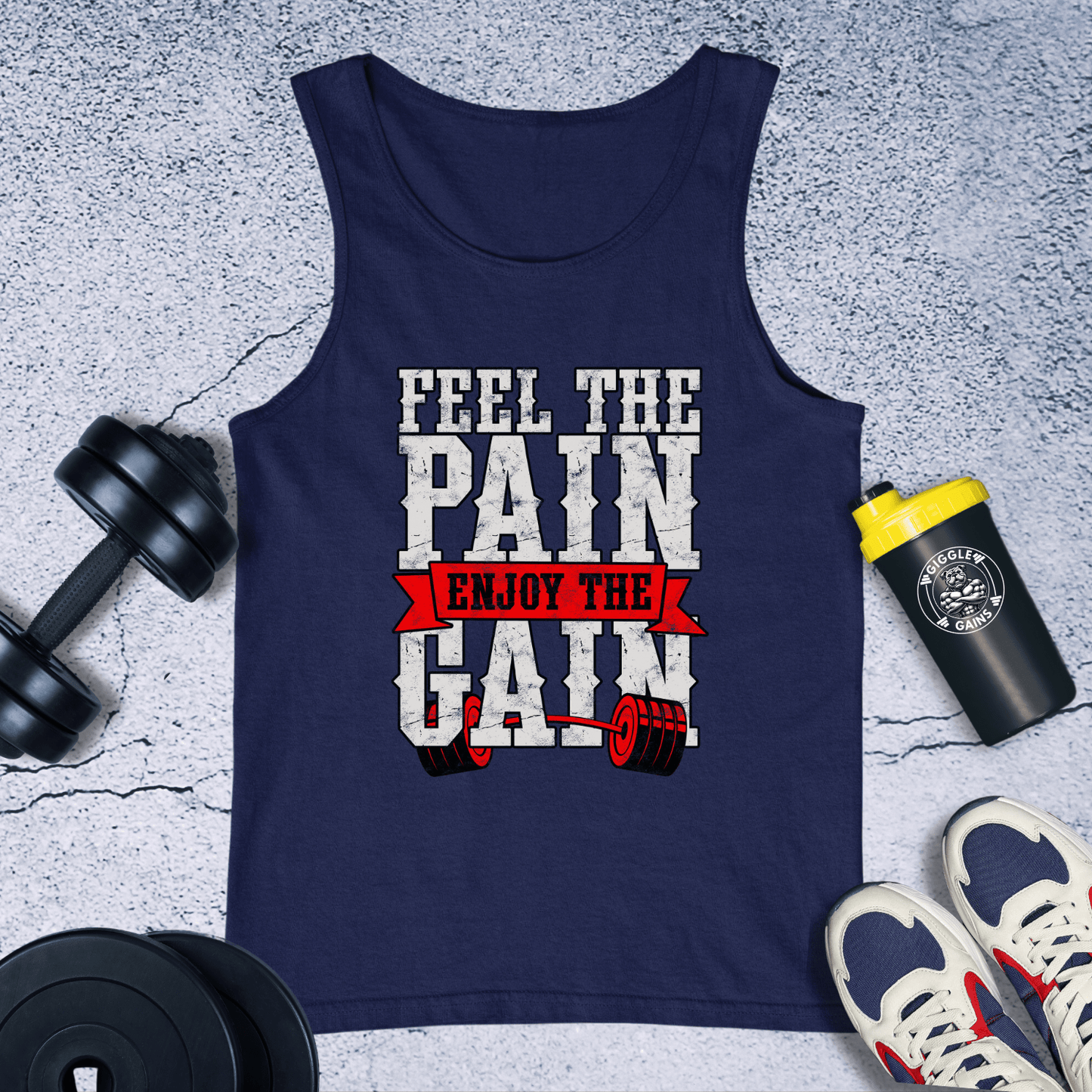 Tank Top Navy / XS Feel The Pain Tank Top