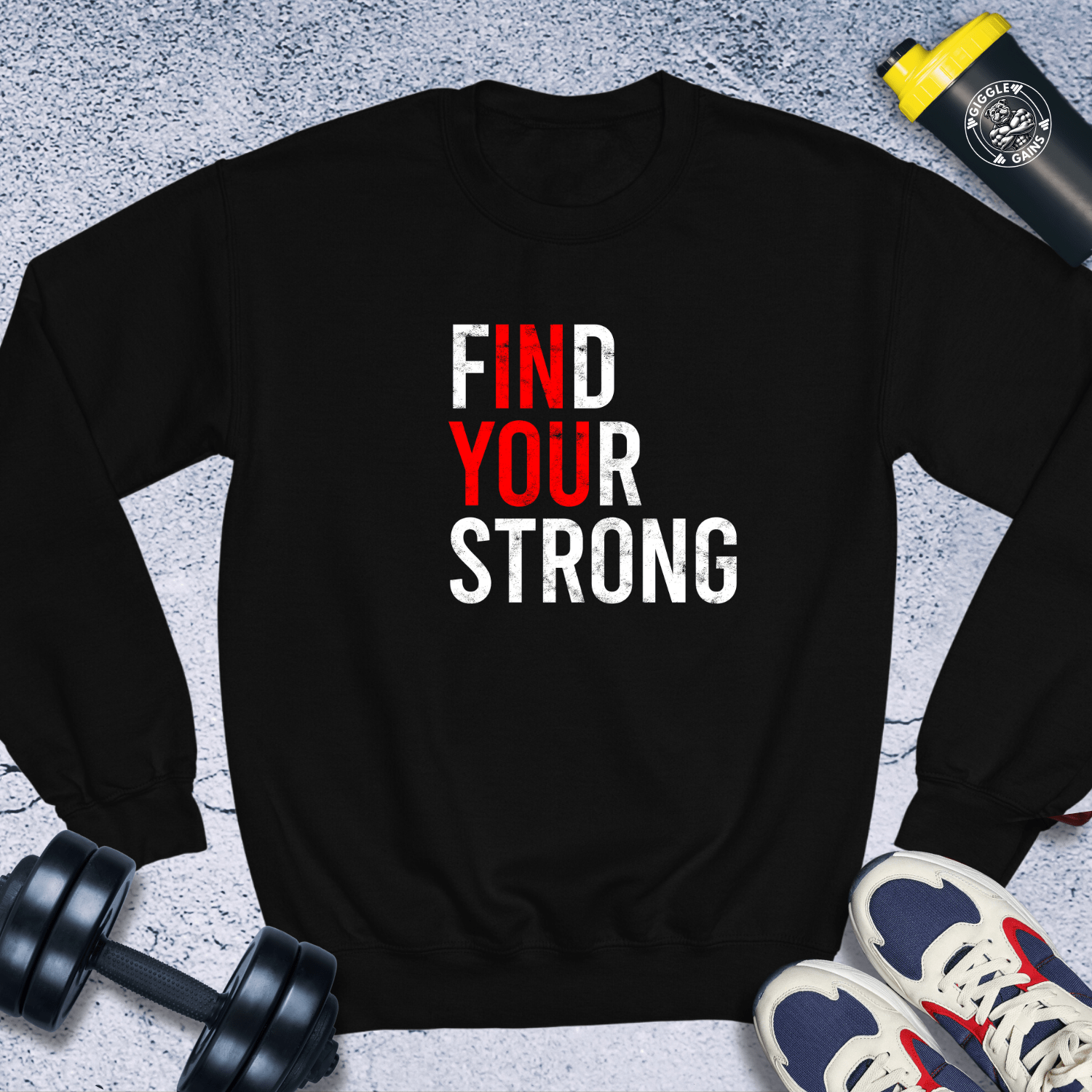 Sweatshirt Black / S Find Your Strong In You Crewneck