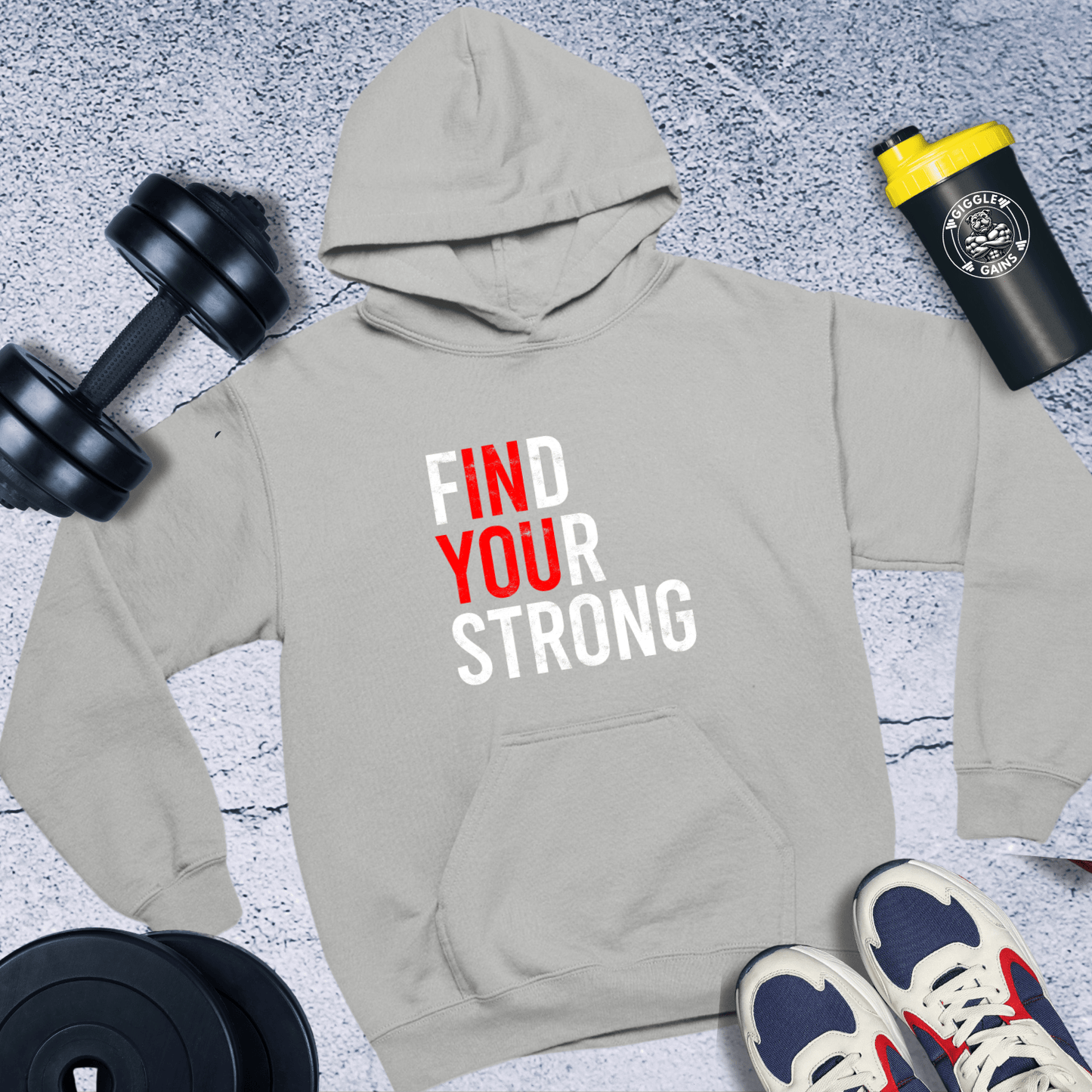 Hoodie Sport Grey / S Find Your Strong In You Hoodie