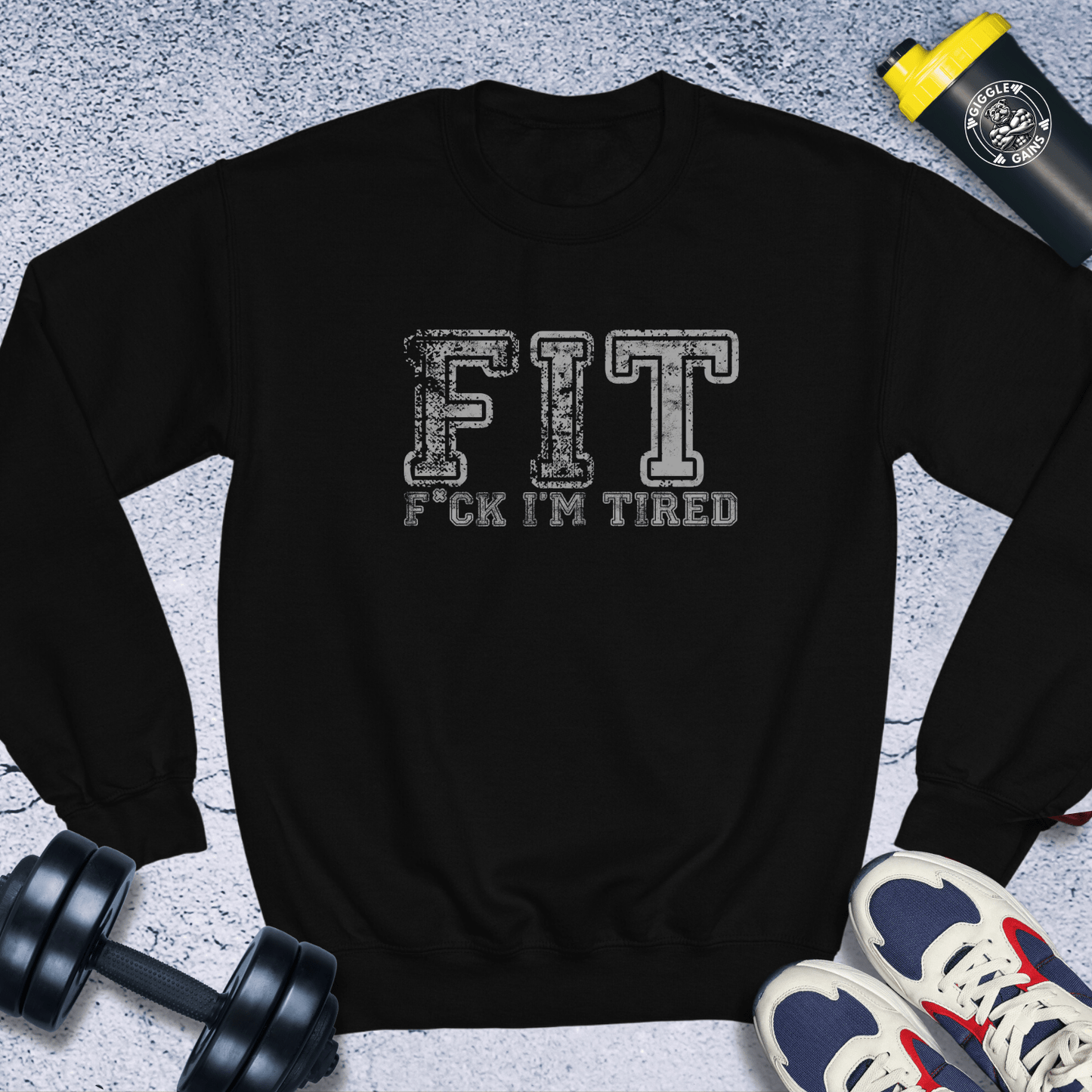 Sweatshirt Black / S Fit Fck I'm Tired Crewneck