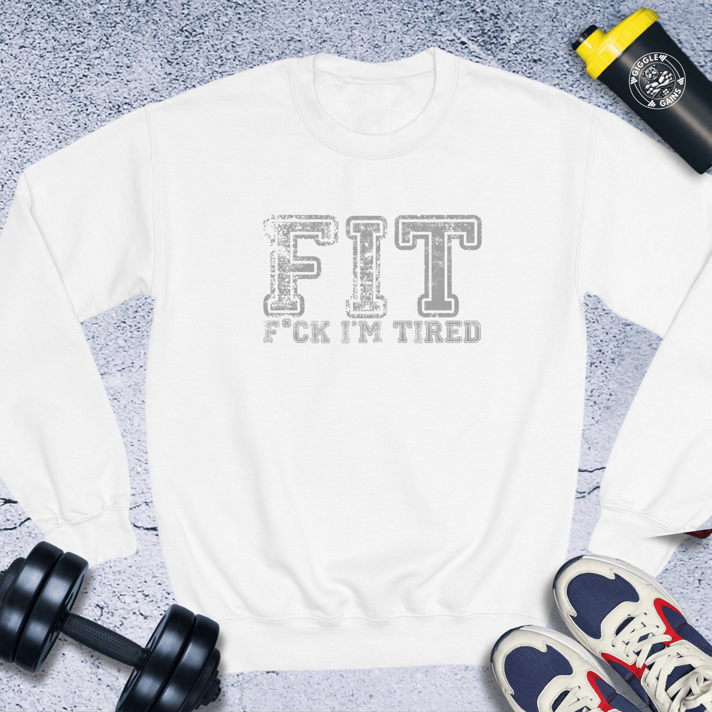 Sweatshirt White / S Fit Fck I'm Tired Crewneck