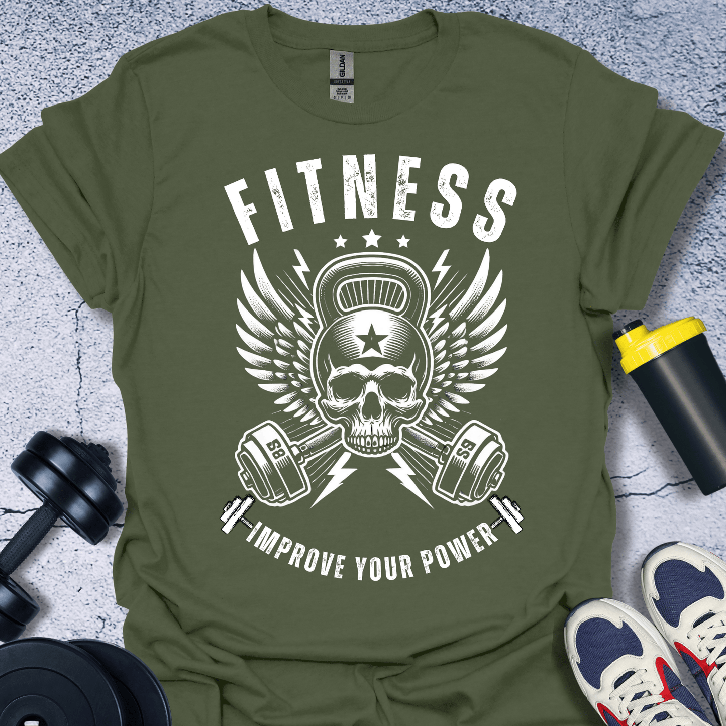 T-Shirt Military Green / S Fitness Improve Your Power T-Shirt