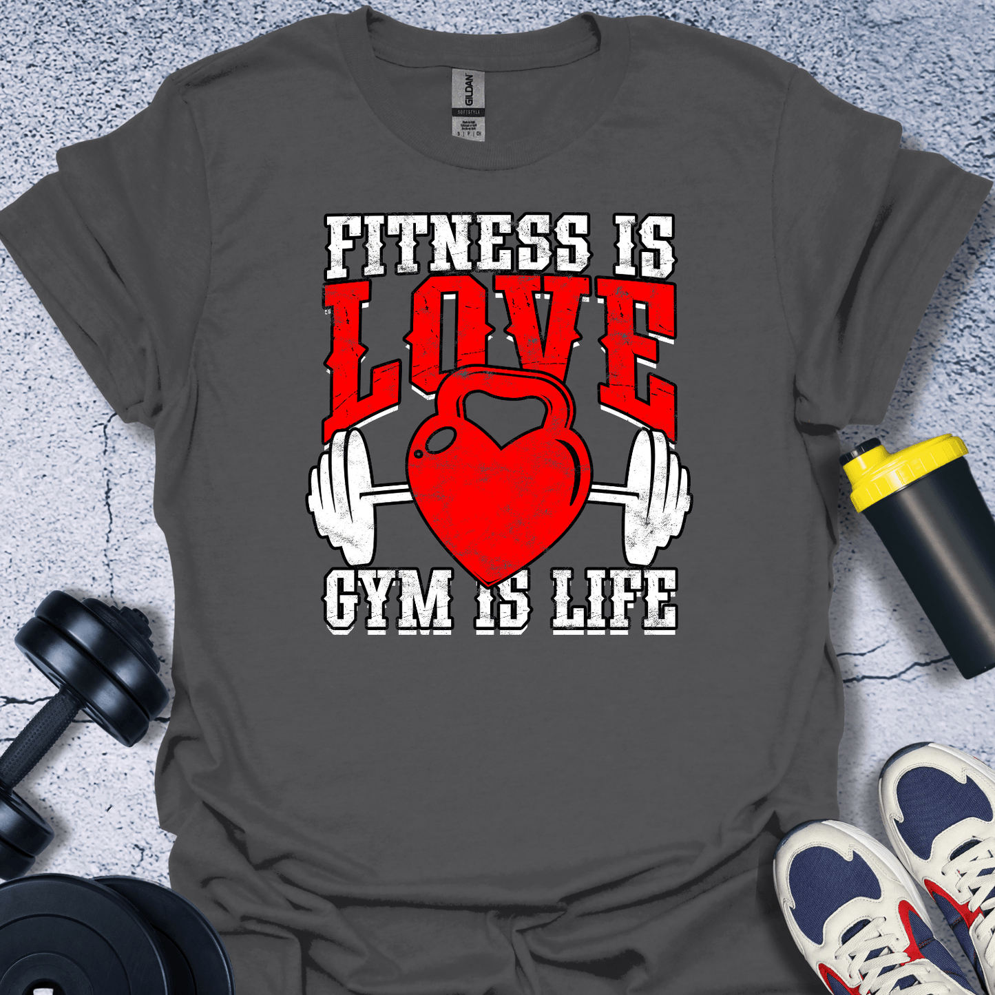 T-Shirt Charcoal / S Fitness Is Love T-Shirt