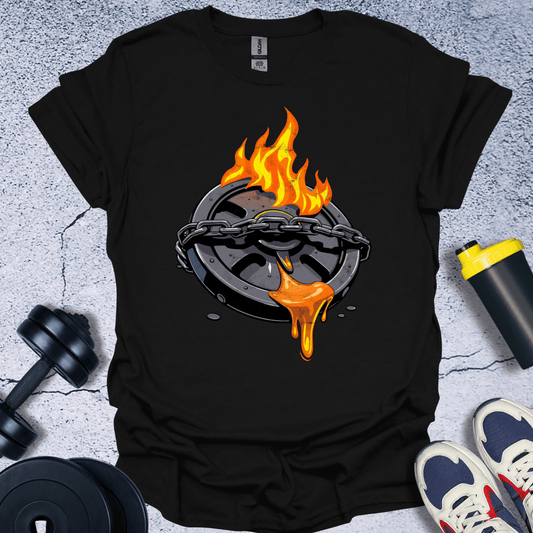 T-Shirt Black / S Flaming Bumper Plate T-Shirt