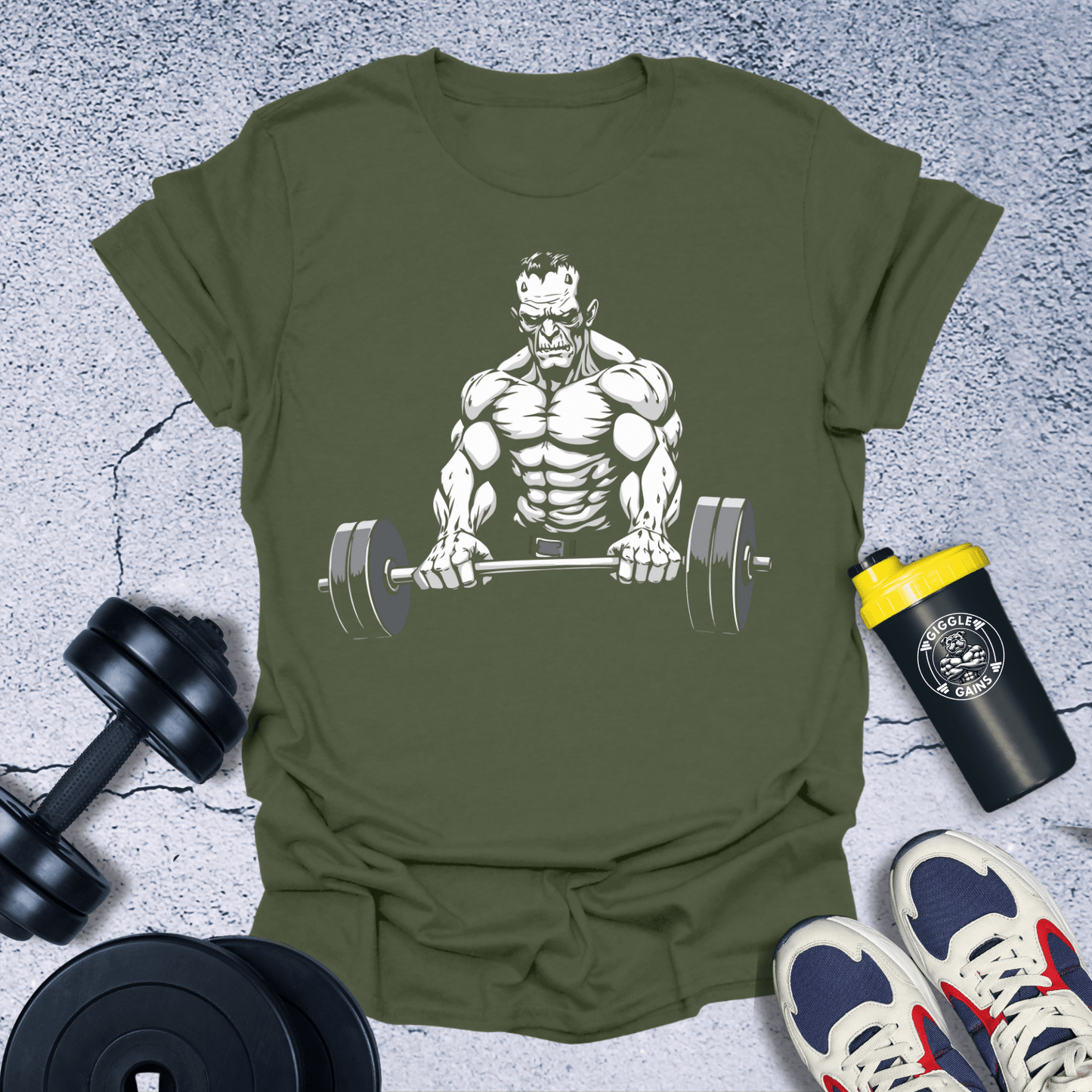 T-Shirt Military Green / S Frankenstein Lifting T-Shirt