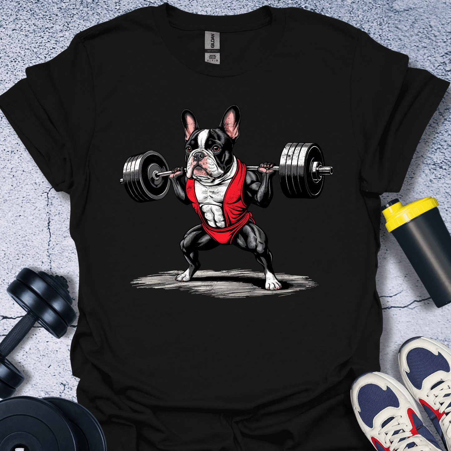 T-Shirt Black / S French Bulldog Lifting T-Shirt