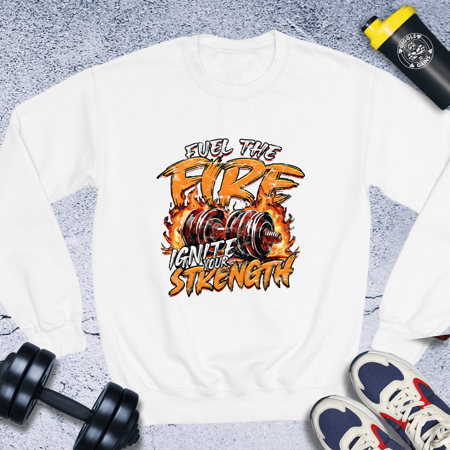 Sweatshirt White / S Fuel The Fire Crewneck