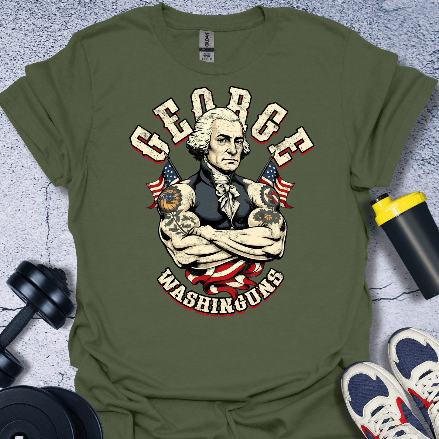 T-Shirt Military Green / S George Washinguns US T-Shirt